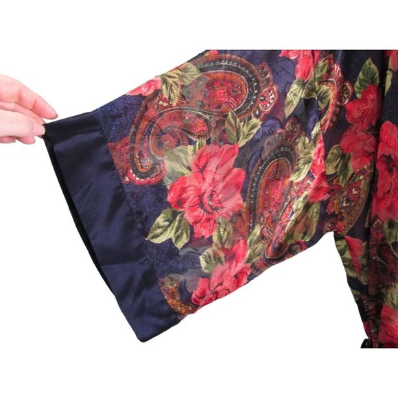 Vintage Victoria's Secret Gold Label Sheer Floral Paisley Robe One Size GUC - Picture 3 of 12